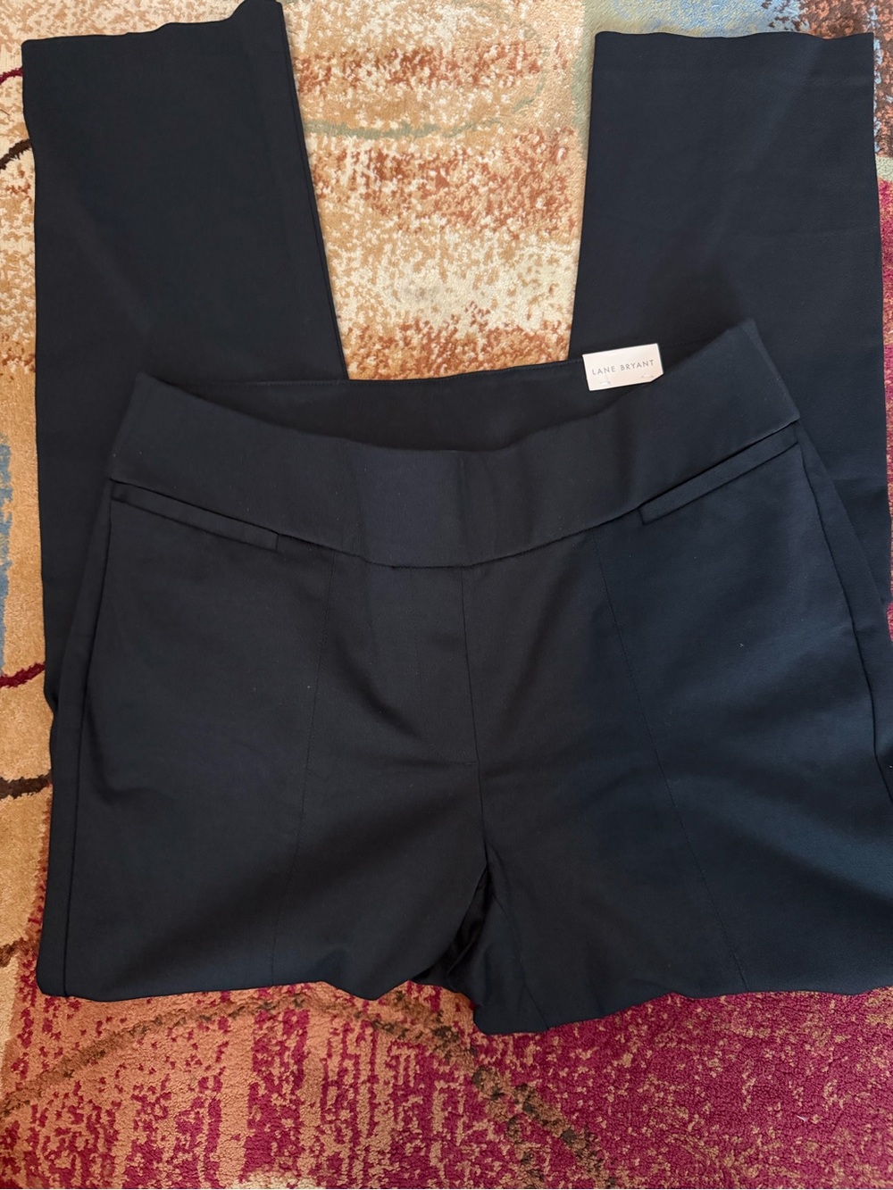 Lane Bryant Black Straight-Leg Pull-On Pants